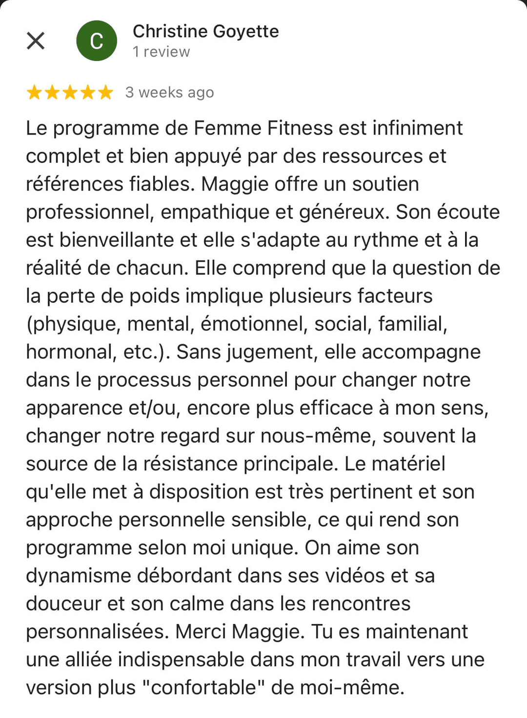 Témoignage de Christine
